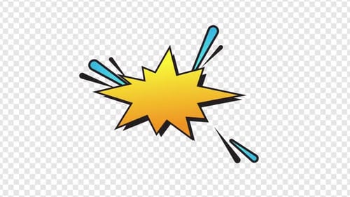 Yellow Comic Burst Bubble Call Out Text Popup Animation v3