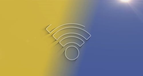 Wifi mobile network communication symbol 3d with shadow