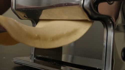 Fresh Pasta Dough Rolled with Pasta Machine