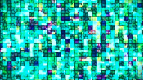 Abstract Moving Green and Blue Square Tile Grid Background Loop