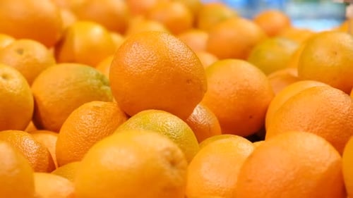 Ripe Yellow Oranges Close Up