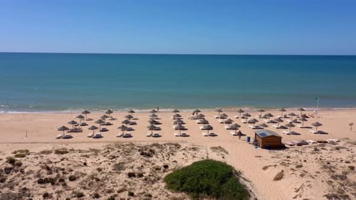 Aerial View of Resort Beaches on the Shores of Sand Dunes