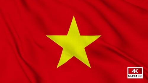 Realistic Waving Vietnam Flag Seamless Loop Animation