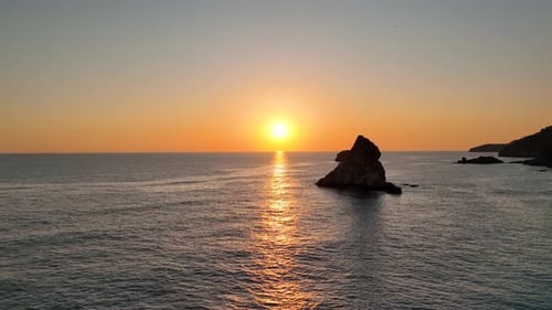 Colorful sunset over the Mediterranean Sea