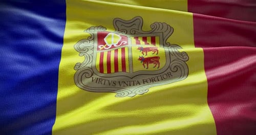 Andorra Flag Waving Loopable Animation