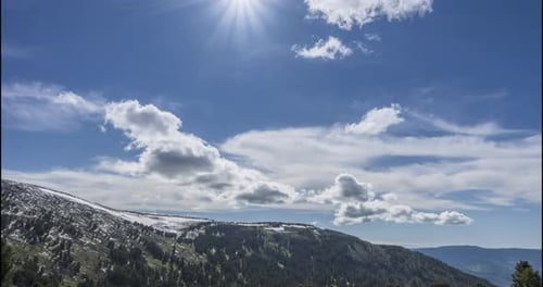 Mountain Landscape with Clouds and Blue Sky