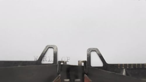 Typing World Opera Day on a Typewriter