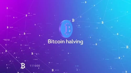 Animated Bitcoin Symbol in Futuristic Digital Network Background