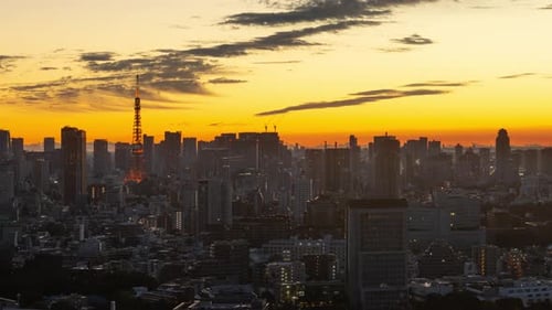 Time Lapse Tokyo Japan at sunrise