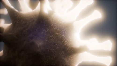 Abstract Glowing Virus Cell 3D Animation