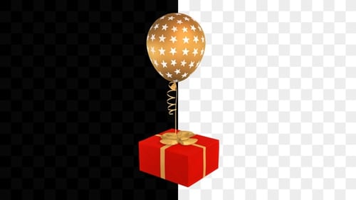 Animated Gift Box and Star Balloon for Celebrations