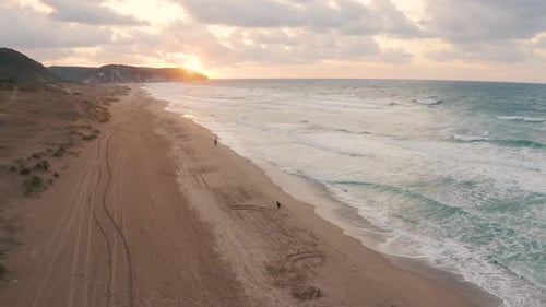 A Lonely Man Walks On The Beach 19