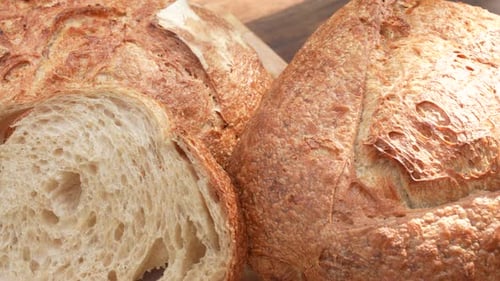 Close Up of Freshly Baked Sourdough Bread