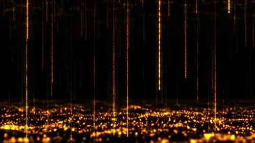 Futuristic Golden Particle Stream Digital Technology Background