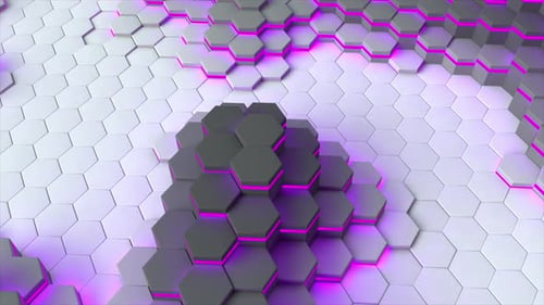 Blauer bunter abstrakter Hexagonanimationshintergrund