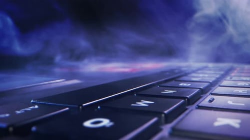 Laptop Pc Keyboard Macro View and Smoke