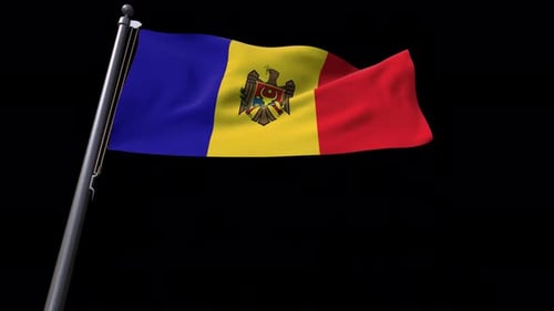 Moldova Flag With Alpha Channel 4K