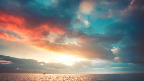 Romantic Colorful Sunset at the Sea