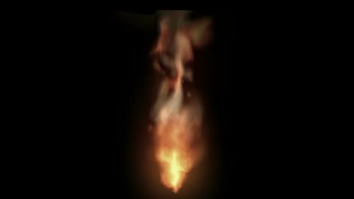 Realistic Vertical Fire with Rising Smoke Animation