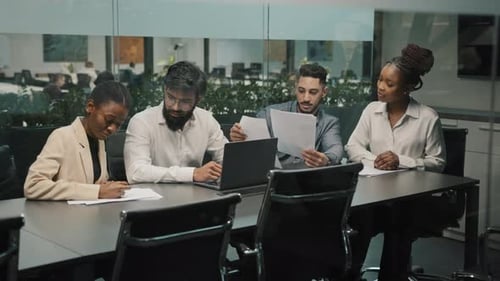Creative Professional Multiethnic Business Team Diverse Partners Workers Colleagues in Office Space