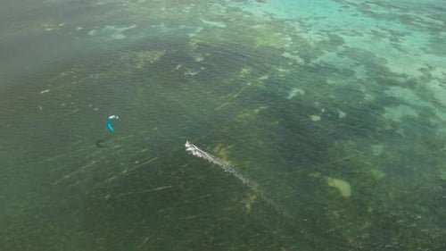 Kitesurfing on Tropical Island