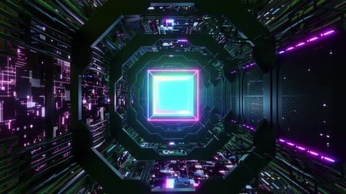 Inside Digital Wiring Network Tunnel Sci Fi 03 HD