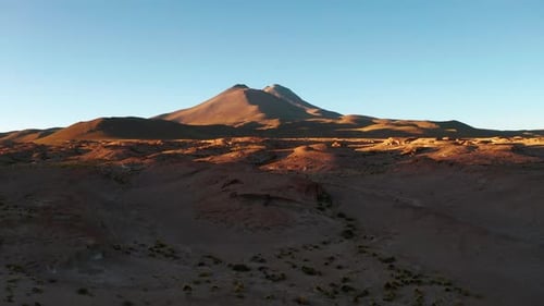 Aerial View of the Volcanic Landscape in Bolivia