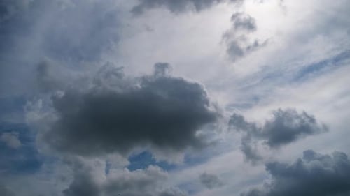 Clouds Billowing in a Blue Sky on Sunny Day