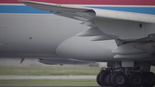 Motor eines Flugzeugs vor dem Start