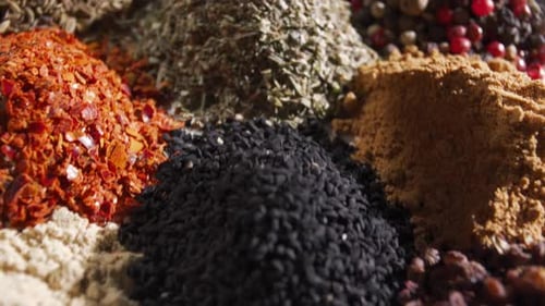 Assortment of Flavorful Spices Close Up