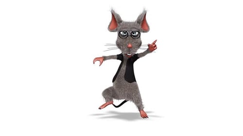 3D Animated Cute Mouse Character with Glasses Gesturing