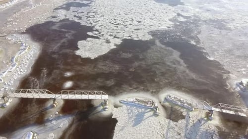Ruined Pier At Winter