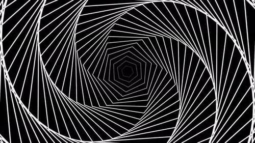Spiraling Hexagonal Geometric Tunnel Animation