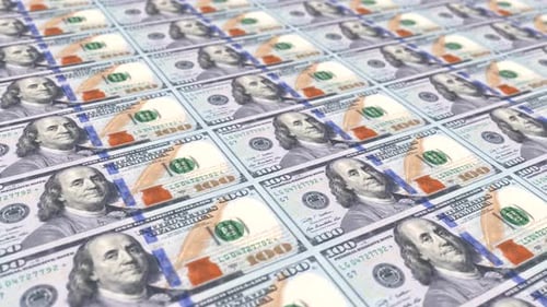 New One Hundred Dollar Slide Banknotes Looped 4K