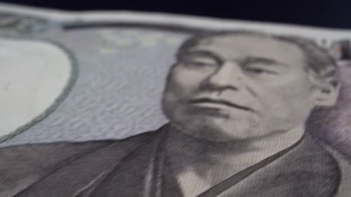 Foreign currency money exchange concept. Many banknotes of different nations.