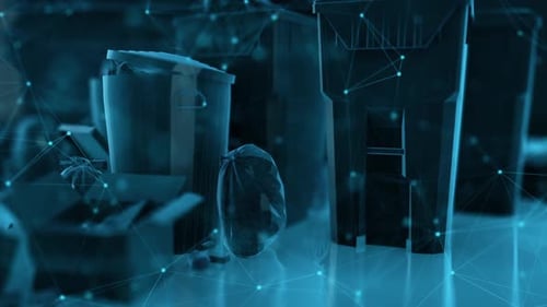 Environmental Waste Management Network Technology Animation