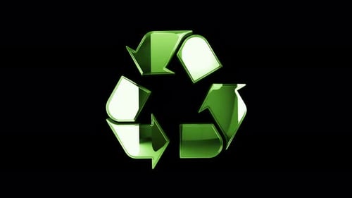 Recycling von elektronisch Abfalldaten und nachhaltiger Industrie Metallsymbolschleife rotierend