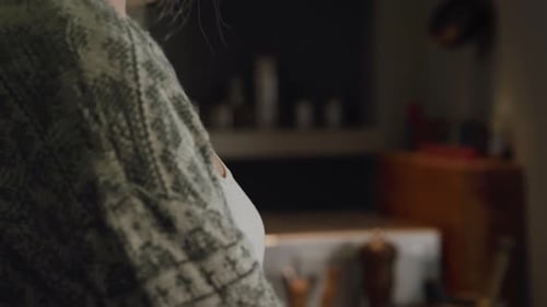 Affectionate Couple Smiling in Kitchen