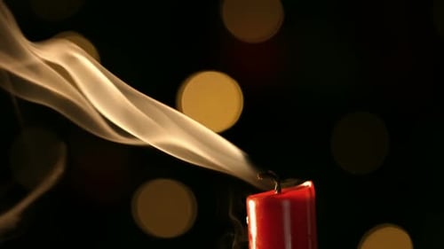 Burning Candle Flame Blown Out
