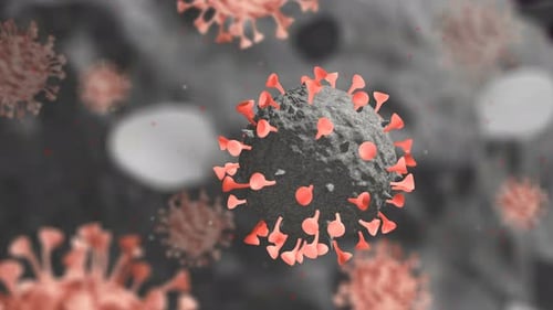 Microscopic 3D Virus Cell Animation for Medical Backgrounds