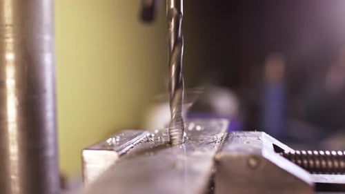 Shot of a Drill Rotation in Workshop