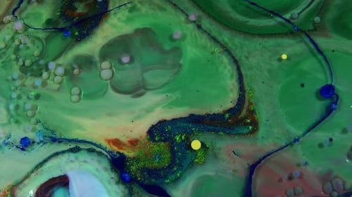 Colorful Abstract Paint Swirls and Liquid Motion