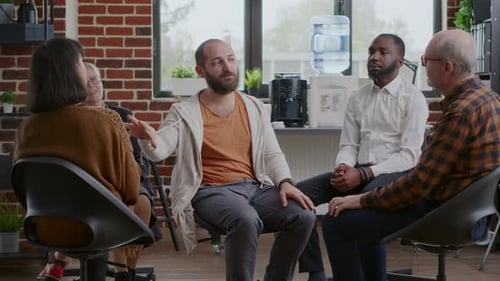 Group of Adults in a Therapy Session