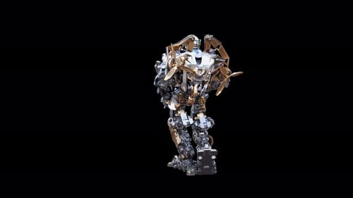 Sci-Fi Robot Walking and Performing Dance Moves 3D Animation