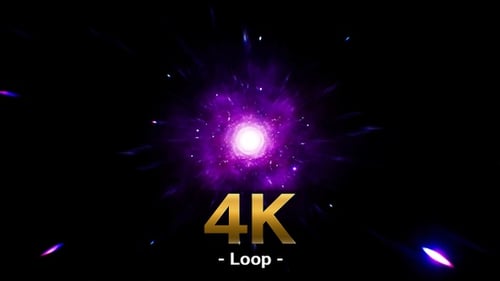 Space Glittering Purple Stars 4K