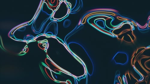 Abstract Fluid Neon Glowing Lines Background Animation