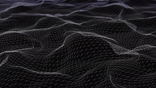 Seamless Loop of Abstract Digital Wireframe Wave Grid Background