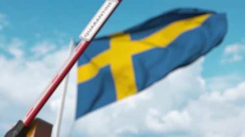 Sweden Quarantine Border Barrier Closing Animation