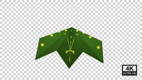 Avion en papier du drapeau d'Adyguée