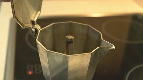 Boiling Coffee in Geyser Coffee Maker